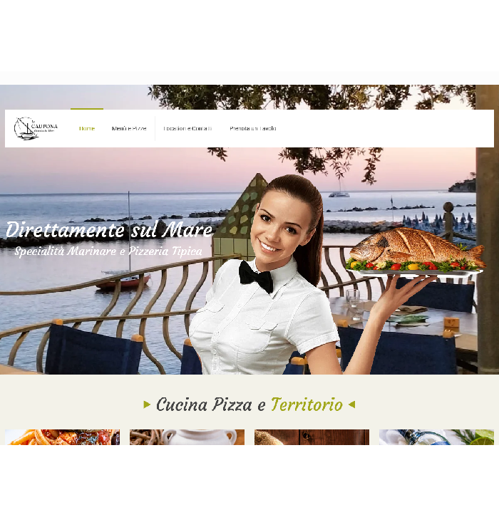 Ristorante di Pesce sul Mare nel Cilento Specialità Marinare Pizzeria Tipica a Pioppi (Salerno) Via Caracciolo, 197 La Caupona "Osteria del Mare"