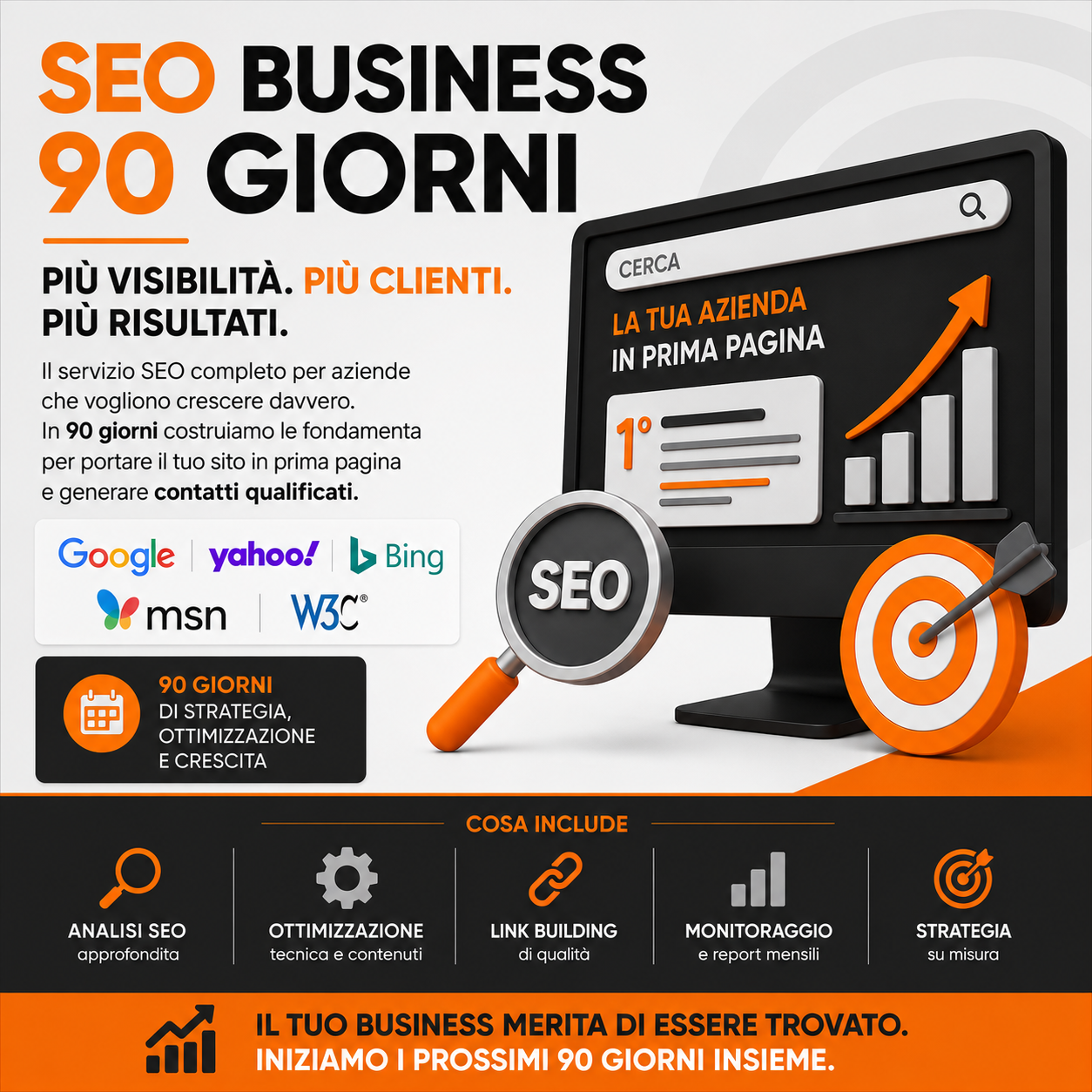 seo business 90 giorni ottimizzazione indicizzazione posizionamento sito web servizio seo mc online solutions