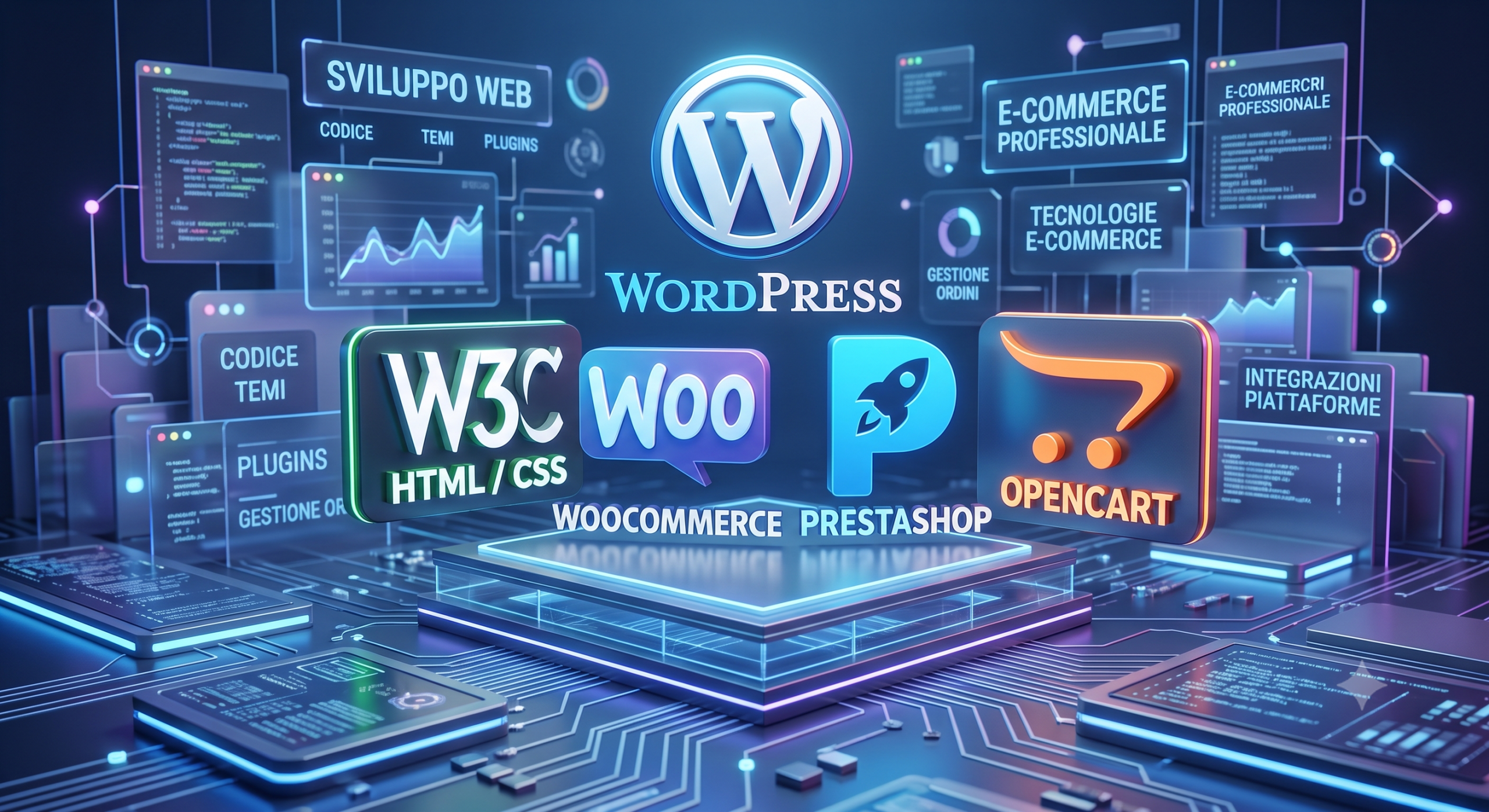 soluzioni web wordpress html css w3c e-commerce woocommerce prestashop opencart mc online solutions